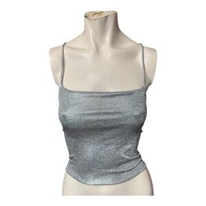 2000s Silver glitter cami top‎
